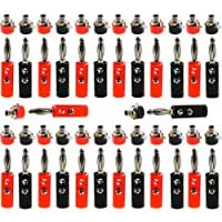RUNCCI-YUN Conector banana 4mm-Zócalo de Altavoz de Audio de 4 mm-Conectores Jack Aislados 4mm- Conector de Terminal de…